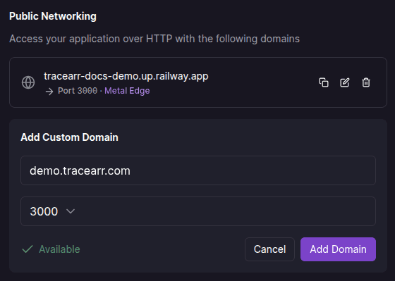 Railway Custom Domain