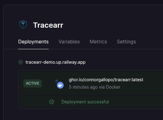 Railway Tracearr URL
